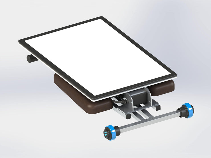 The Black Edge Desk Ergonomic Portable Kneeling Workstation Accessory Bundle – Transport Wheels on Desk